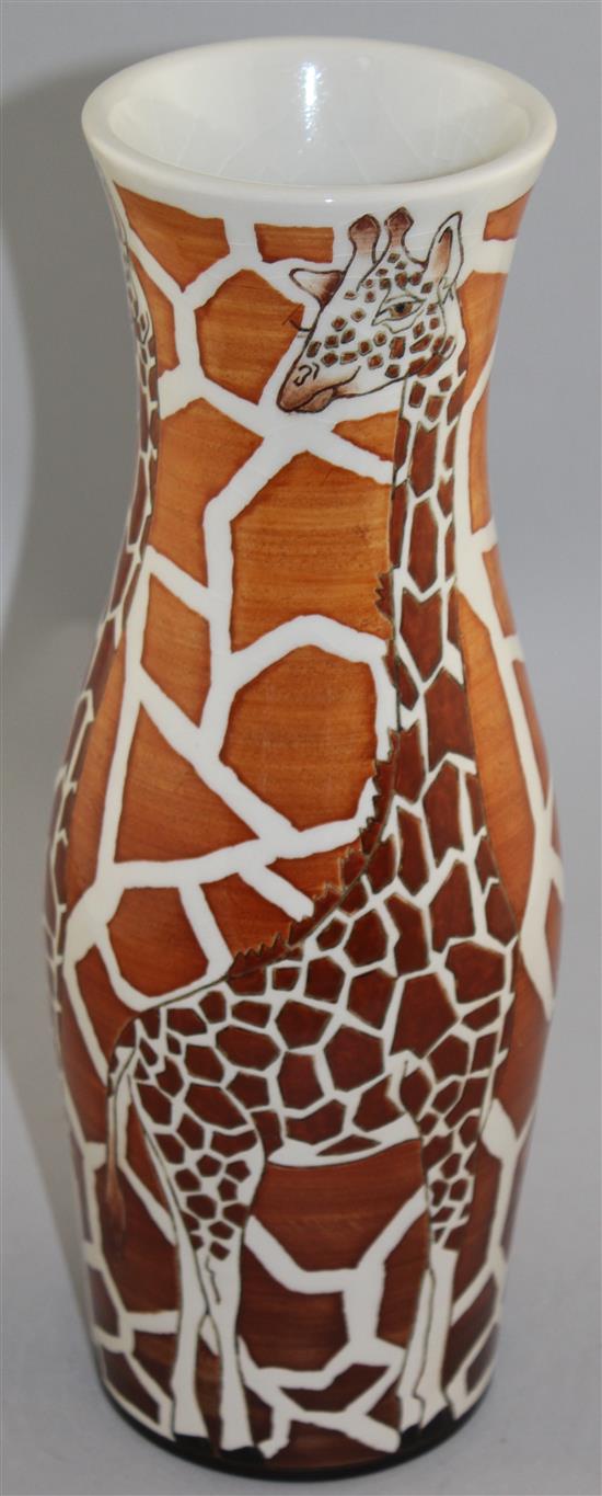 Sally Tuffin for Dennis Chinaworks. A giraffe design baluster vase, 33.5cm